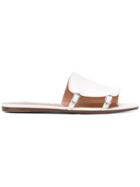 L'autre Chose Buckled Slide Sandals - White