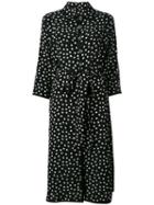 Dolce & Gabbana Polka Dot Shirt Dress, Women's, Size: 48, Black, Silk/polyester