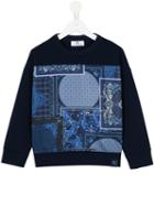 Young Versace Baroque Print Sweatshirt, Boy's, Size: 6 Yrs, Blue