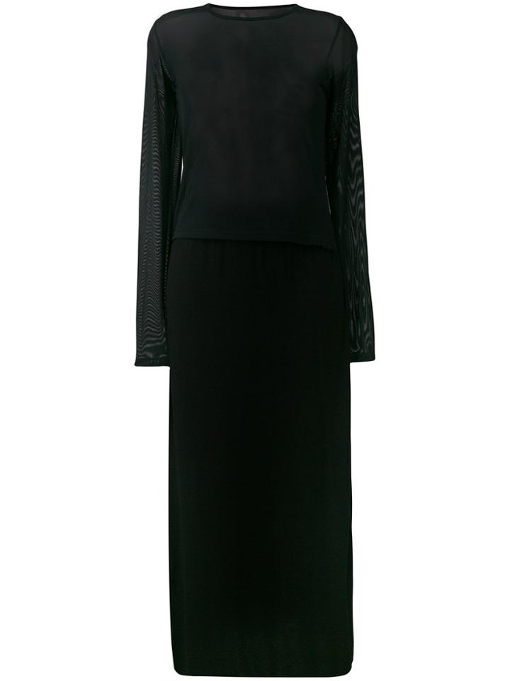 Mm6 Maison Margiela Mesh Panel Dress - Black