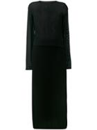 Mm6 Maison Margiela Mesh Panel Dress - Black