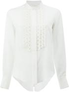 Chloé - Mandarin Collar Placket Blouse - Women - Silk - 40, White, Silk