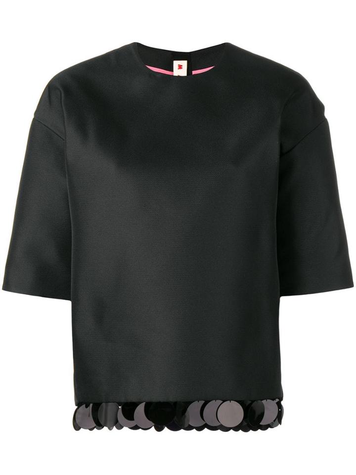 Marni Sequin Hem Top - Black