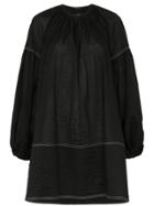 Lee Mathews Lilian Balloon Sleeve Tunic Dress - Black