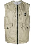 Stone Island Zipped Fitted Gilet - Green