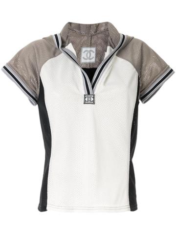 Chanel Pre-owned Hooded Short-sleeved Mesh T-shirt - Grey