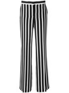 Alberta Ferretti Striped Wide Leg Trousers, Women's, Size: 42, Blue, Acetate/rayon/polyester