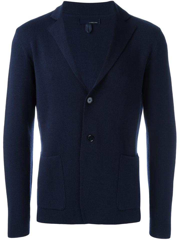 Lardini Woven Single Breasted Blazer, Men's, Size: 46, Blue, Wool