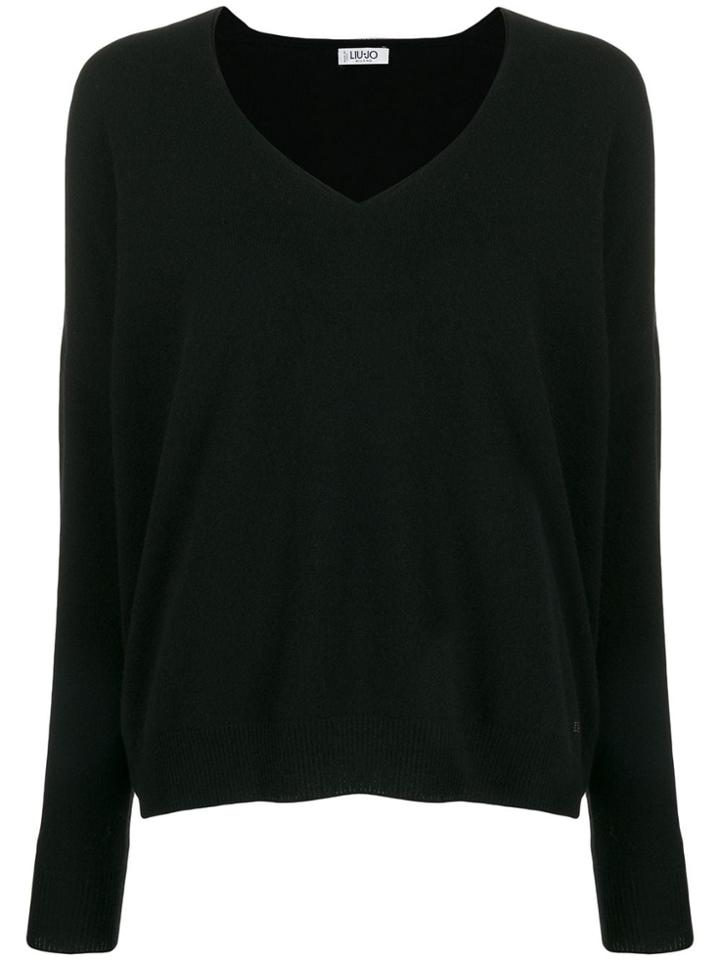 Liu Jo V-neck Knit Sweater - Black