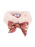 Monnalisa Bow Furry Stole, Girl's, Size: 54 Cm, Nude/neutrals