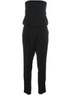 Nili Lotan Strapless Tapered Jumpsuit, Women's, Size: M, Black, Polyester
