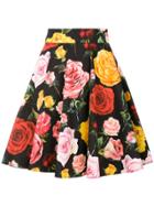 Dolce & Gabbana Floral Printed Skirt - Black