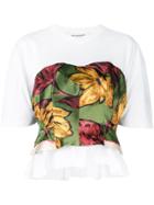 Junya Watanabe Contrast Floral Patch T-shirt - White