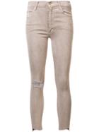 Mother Ripped Skinny Jeans, Women's, Size: 25, Brown, Cotton/polyester/spandex/elastane