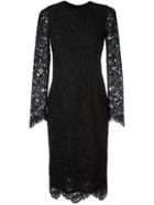 Marco Bologna Long-sleeve Lace Dress, Women's, Size: 44, Black, Rayon/polyamide/cotton