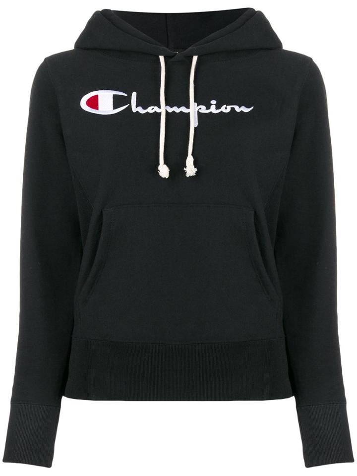 Champion Script Logo Hoodie - Black