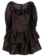 Alessandra Rich Polka Dot Print Dress - Black
