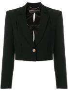 Versace Cropped Tuxedo Jacket - Black