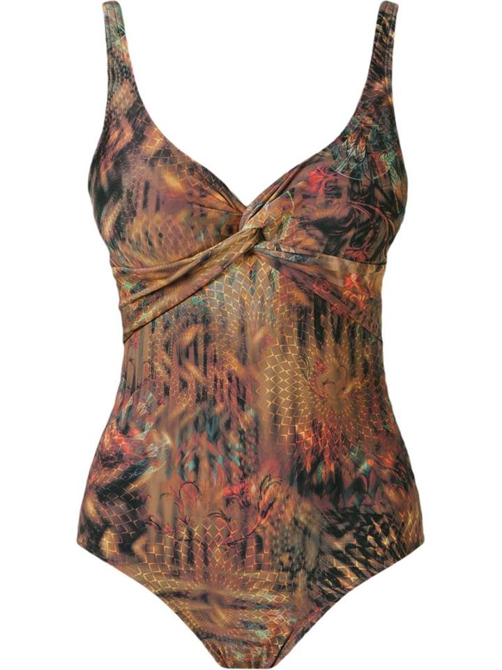 Lygia & Nanny Printed Open Back Swimsuit, Women's, Size: 46, Green, Polyamide/spandex/elastane