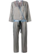 Forte Forte Jacquard Stripe Wrap Jumpsuit - Multicolour