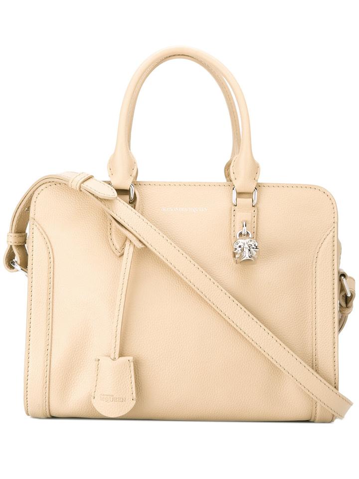 Alexander Mcqueen Padlock Crossbody Bag, Women's, Nude/neutrals, Calf Leather