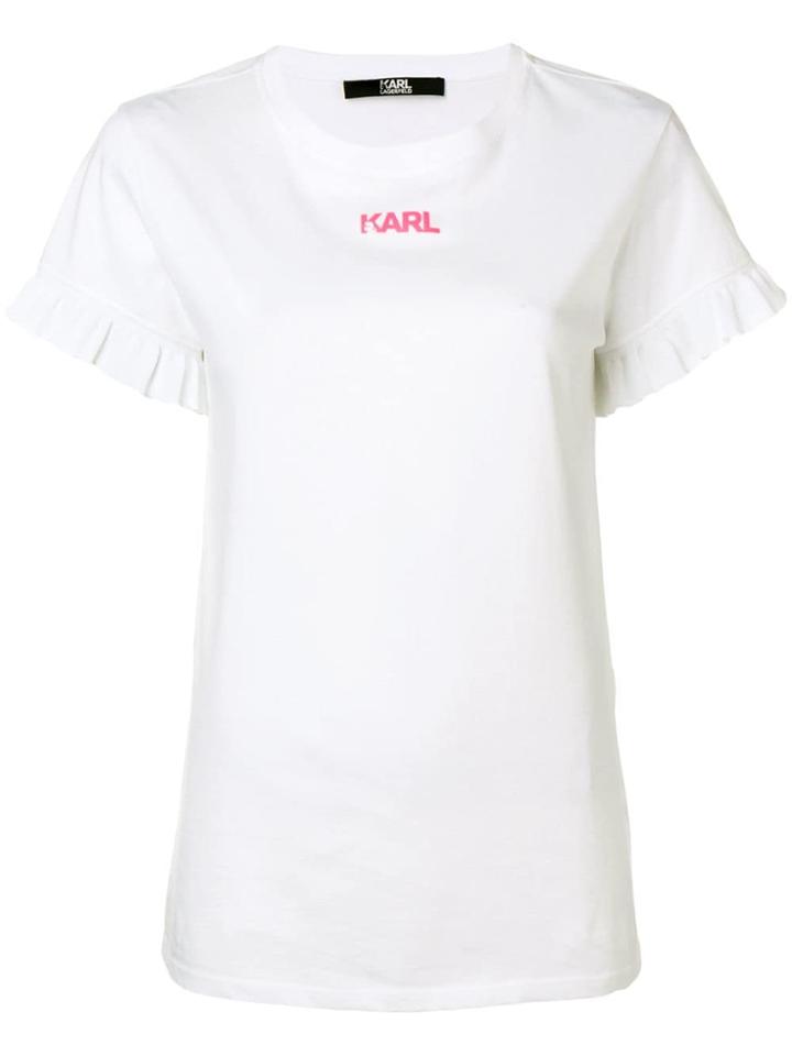 Karl Lagerfeld Frill Sleeves T-shirt - White