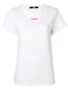 Karl Lagerfeld Frill Sleeves T-shirt - White