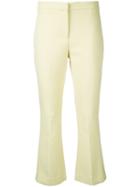 Theory Cropped Trousers, Women's, Size: 2, Yellow/orange, Polyester/spandex/elastane/viscose