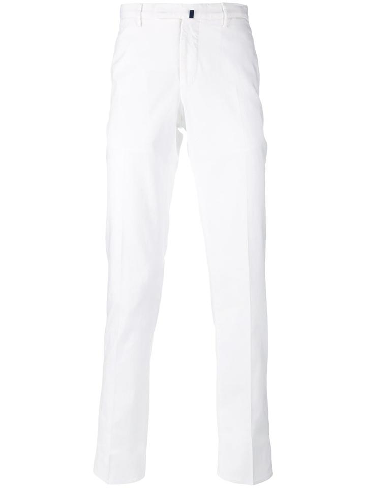 Incotex - Creased Trousers - Men - Cotton/spandex/elastane - 48, White, Cotton/spandex/elastane