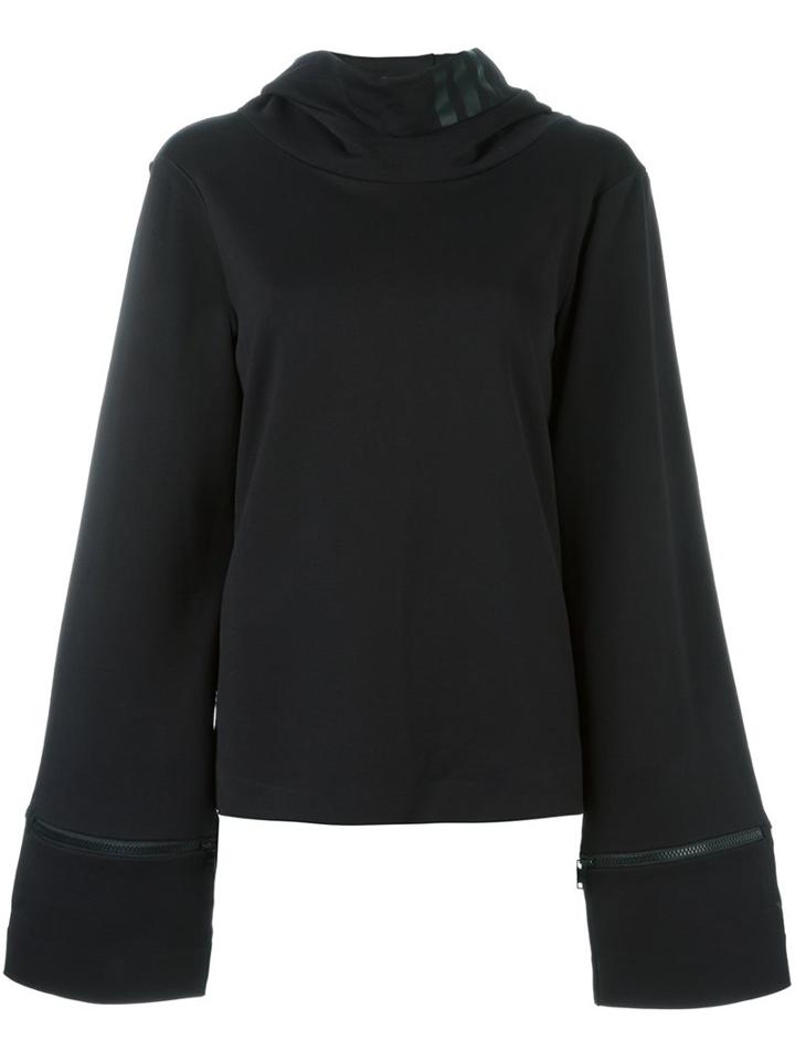 Y-3 Oversized Sleeves Hoodie, Women's, Size: Small, Black, Cotton