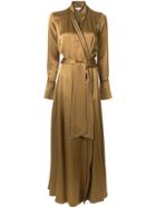 Layeur Wrapped Kimono Dress - Brown