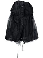 Sacai Lace Insert Ruched Skirt - Black