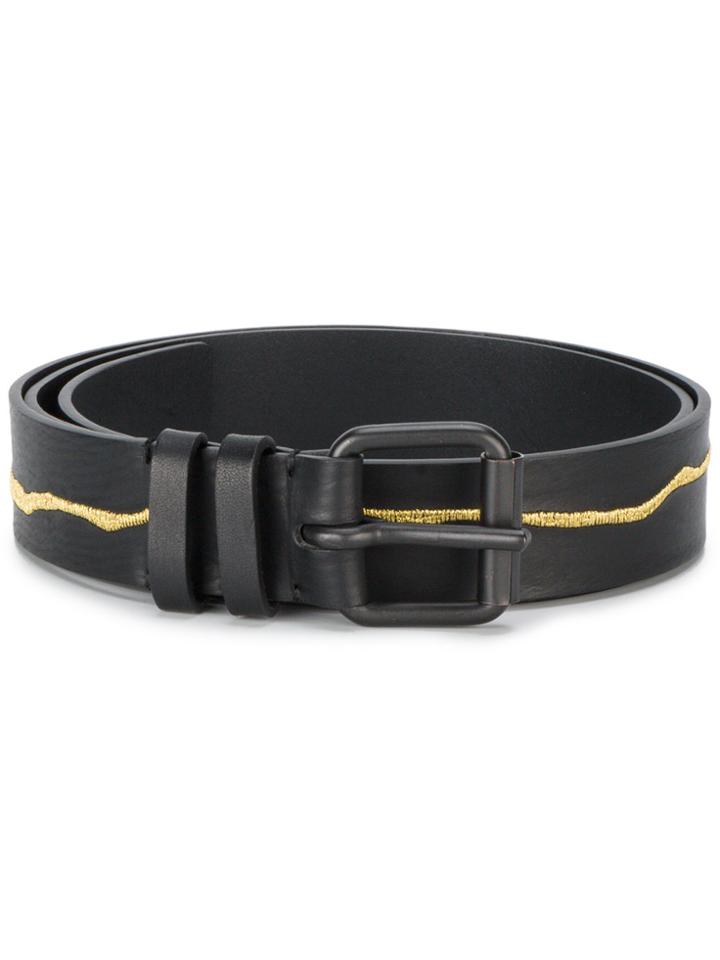 Haider Ackermann Metallic Embroidered Belt - Black