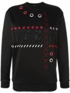 Versace Embroidered Logo Sweatshirt, Women's, Size: 40, Black, Polyamide/cotton/silk