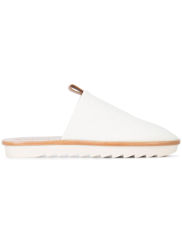Mercedes Castillo Flat Slip-on Mules - White