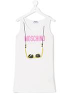 Moschino Kids Teen Sunglasses Print Tank Top - White