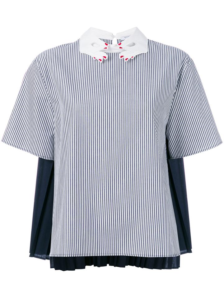 Vivetta Embroidered Hands Blouse - Blue