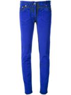 Courrèges Stretch Skinny Trousers, Women's, Size: 36, Blue, Cotton/spandex/elastane