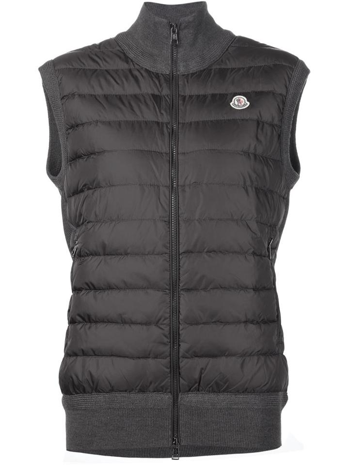 Moncler Padded Front Gilet, Men's, Size: Small, Green, Feather Down/acrylic/wool