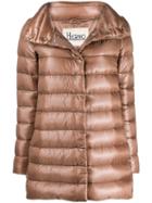 Herno Metallic Sheen Zip-up Jacket - Brown