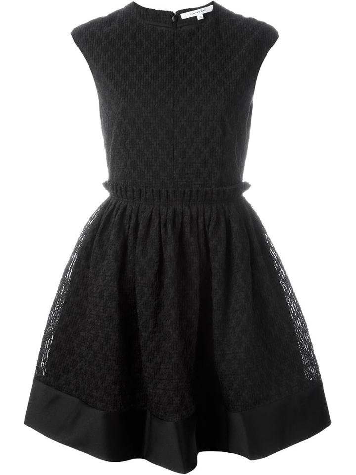 Carven Full Skirt Mini Dress, Women's, Size: 36, Black, Cotton/nylon/silk/acetate