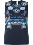 Peter Pilotto Hera Top, Women's, Size: 8, Blue, Cotton/polyamide/spandex/elastane