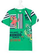 Kenzo Kids Tiger Friends T-shirt - Green