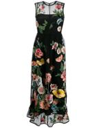 Red Valentino Redvalentino Poppy Embroidery Macramé Dress - Black