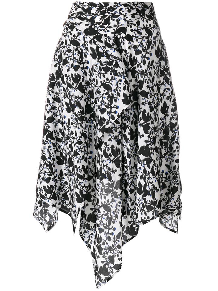 Christian Wijnants Asymmetric Printed Skirt - White