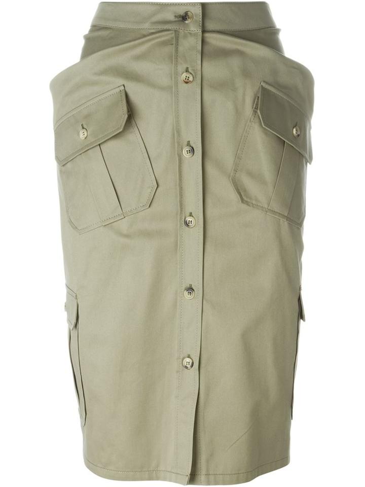 Chalayan Military Skirt, Women's, Size: 42, Green, Cotton