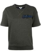 Kenzo - Logo Patch Short Sleeve Sweatshirt - Women - Cotton/nylon/polyester - Xs, Green, Cotton/nylon/polyester