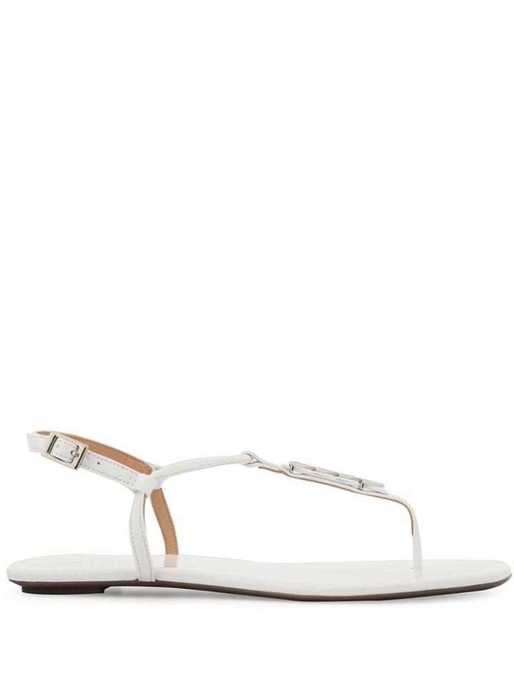 Schutz Embellished Thong Sandals - White