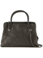 Chanel Vintage Quilted Cc Logo Chain 2way Hand Shoulder Bag - Black