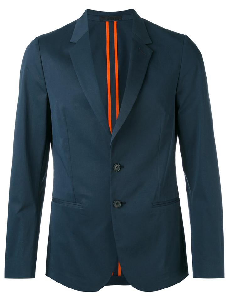 Paul Smith - Fitted Blazer - Men - Wool - 52, Blue, Wool